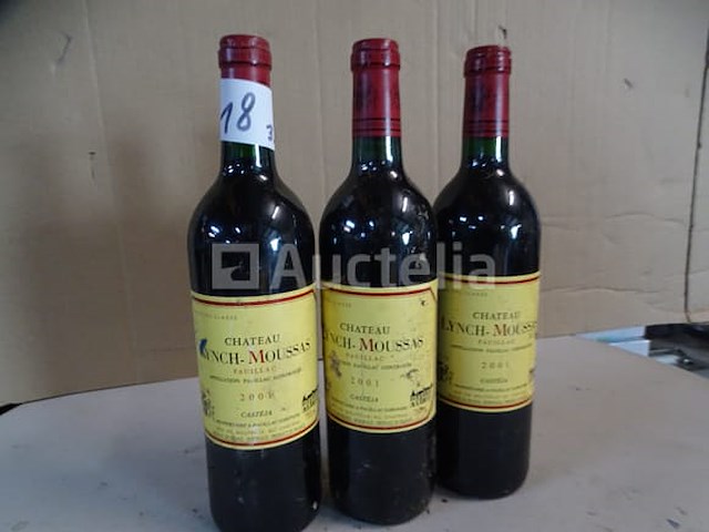 3 flessen bordeaux grand cru classé château lynch-moussas pauillac 2001 - afbeelding 4 van  4