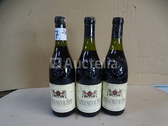 3 flessen châteauneuf-du-pape 1992 - afbeelding 3 van  4