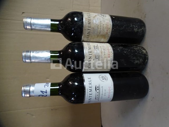 3 flessen médoc cru bourgeois château chantemerle 2012 - afbeelding 1 van  4