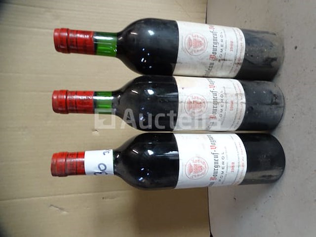 3 flessen pomerol château bourneuf vayron 1982 - afbeelding 1 van  4