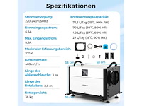 3-functionele luchtontvochtiger met 24-uurs timer, 2-in-1 industrieel droogapparaat, wit - afbeelding 3 van  8