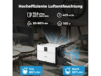 3-functionele luchtontvochtiger met 24-uurs timer, 2-in-1 industrieel droogapparaat, wit - afbeelding 4 van  8