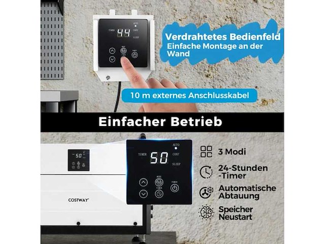 3-functionele luchtontvochtiger met 24-uurs timer, 2-in-1 industrieel droogapparaat, wit - afbeelding 5 van  8