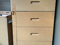 3 gereedschapskar / ladekasten op wielen met 4 schuiven mdf - afbeelding 1 van  4