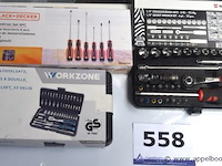 3 gereeschapssets wo wurth, workzone en black& decker - afbeelding 1 van  3