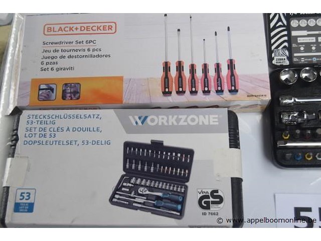 3 gereeschapssets wo wurth, workzone en black& decker - afbeelding 3 van  3