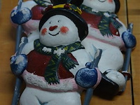 3 gietijzeren sneeuwman en onderlegger - afbeelding 2 van  5