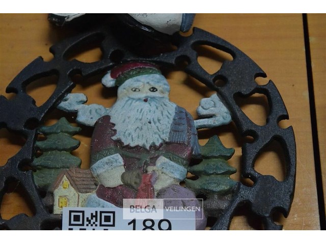 3 gietijzeren sneeuwman en onderlegger - afbeelding 4 van  5