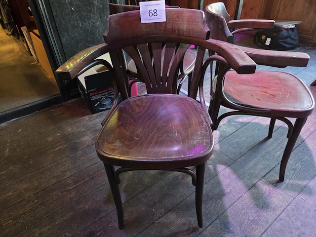 3 houten caf�stoelen - afbeelding 3 van  5