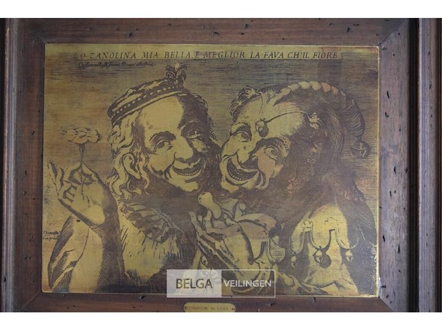 3 houten kaders met koperen tekening fagrat - afbeelding 3 van  5