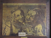 3 houten kaders met koperen tekening fagrat - afbeelding 3 van  5