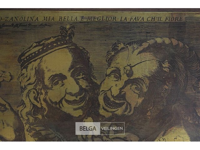 3 houten kaders met koperen tekening fagrat - afbeelding 4 van  5