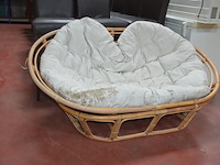 3 houten staantafels afm. 70x70x110cm , ligstoel hout, 8 barstoelen bruin leder mar meubelen (1,8,30) - afbeelding 6 van  12