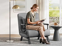 3-in-1 bankbed, omkleubare fauteuil met 5-standen verstelbare rugleuning - donkergrijs - afbeelding 1 van  9