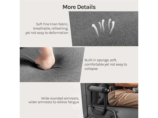 3-in-1 bankbed, omkleubare fauteuil met 5-standen verstelbare rugleuning - donkergrijs - afbeelding 5 van  9