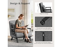 3-in-1 bankbed, omkleubare fauteuil met 5-standen verstelbare rugleuning - donkergrijs - afbeelding 7 van  9