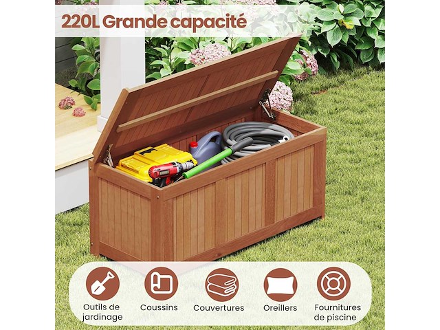 3-in-1 buitentuinkist van massief hout - afbeelding 3 van  6