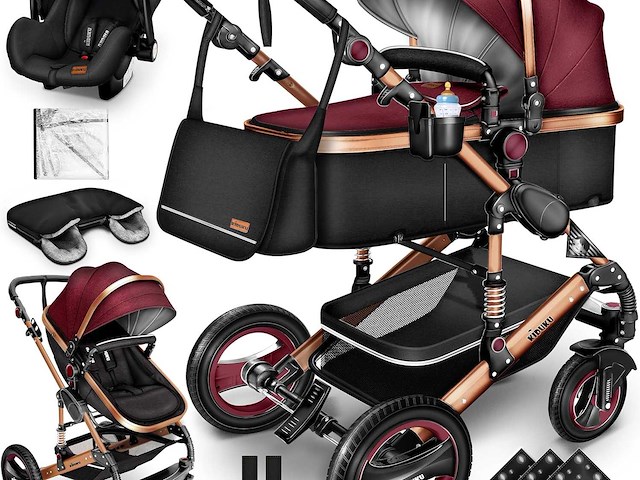 3-in-1 combinatiewagen | trio voor kinderen | lichtgewicht, piable autostoeltje - afbeelding 1 van  3