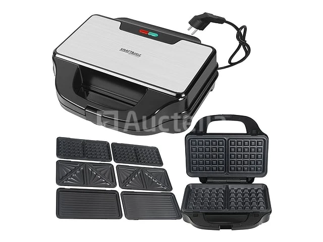 3-in-1 elektrische broodrooster met 1500w verwisselbare platen - afbeelding 1 van  2