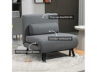 3-in-1 fauteuil slaapbank met grijs kussen - afbeelding 5 van  8