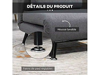 3-in-1 fauteuil slaapbank met grijs kussen - afbeelding 6 van  8