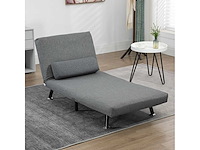 3-in-1 fauteuil slaapbank met grijs kussen - afbeelding 7 van  8