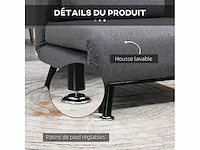 3-in-1 fauteuil slaapbank met grijs kussen - afbeelding 6 van  7