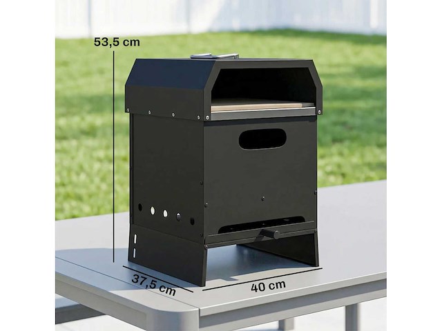 3-in-1 houtgestookte buitenpizza-oven, 2-lagige oven met steen, handvatten en peel - afbeelding 3 van  5