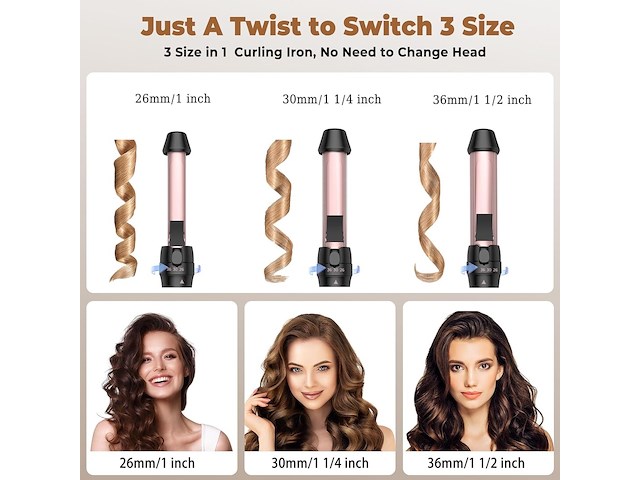 3-in-1 krultang voor grote krullen - afbeelding 5 van  5