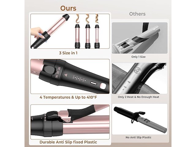 3-in-1 krultang voor kort en lang haar - afbeelding 5 van  5