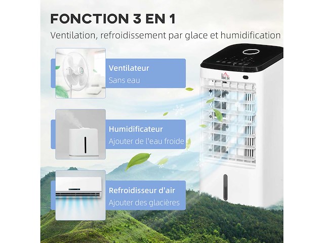 3-in-1 luchtbevochtiger ventilator luchtkoeler op wielen - afbeelding 2 van  2