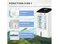 3-in-1 luchtbevochtiger ventilator luchtkoeler op wielen - afbeelding 2 van  2