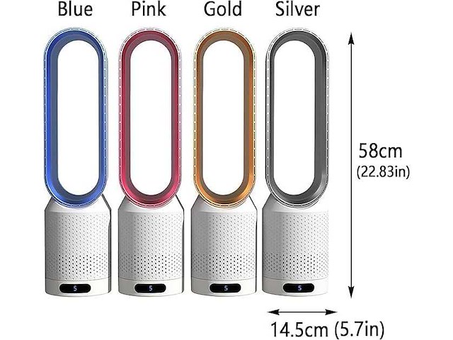 3-in-1 luchtkoeler, uv-reiniger & ionisator (zilver) - afbeelding 2 van  5