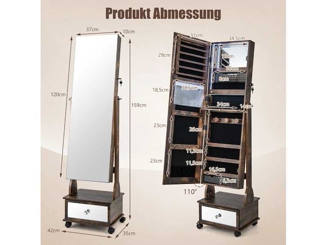 3-in-1 multifunctionele sieradenkast - afbeelding 3 van  6