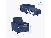 3-in-1 omgebouwd slaapbank met verstelbare rugleuning - afbeelding 4 van  9