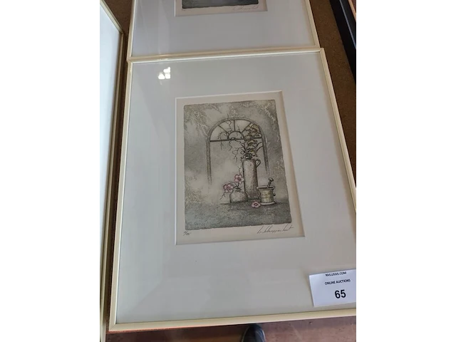 3 ingelijste wandversieringen, 1 reproductie schilderij "de kus" gustav klimt - afbeelding 5 van  11