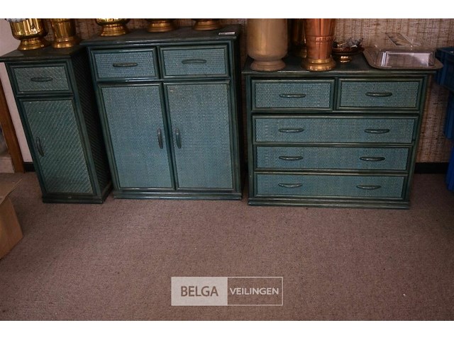 3 kastjes met groen rietlook - afbeelding 1 van  5