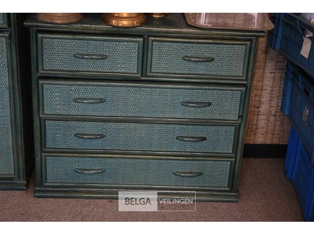 3 kastjes met groen rietlook - afbeelding 3 van  5