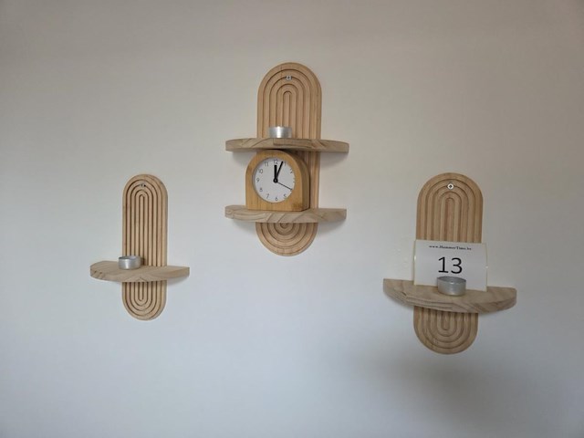 3 kleine houten wanddeco - afbeelding 1 van  2