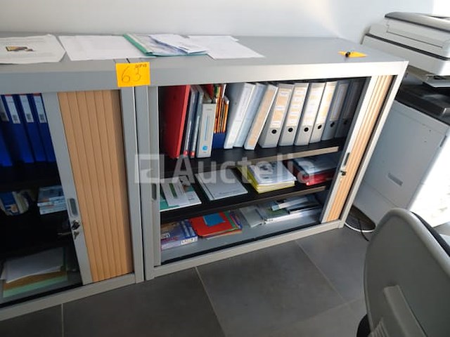 3 kleine kantoorkasten met 2 accordeondeuren - afbeelding 1 van  4
