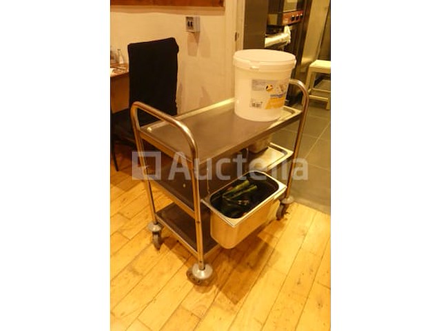 3-lags roestvrijstalen serveerwagen - afbeelding 1 van  5