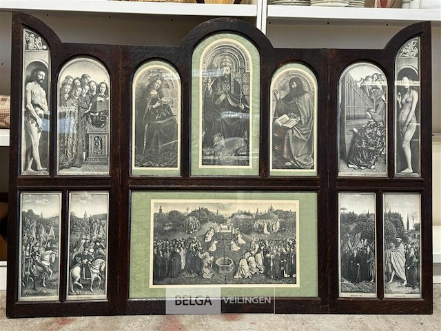 3-luik reproductie “de aanbidding van het lam gods” - afbeelding 2 van  2