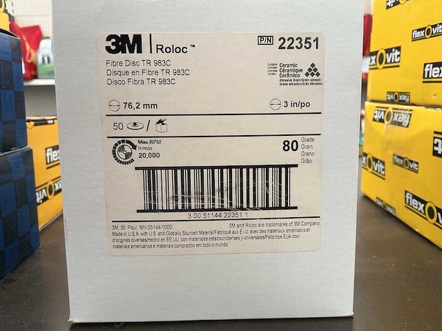 3 m roloc korrel 80 fiber disc tr 983c keramische schuurschijf (160x) - afbeelding 2 van  2