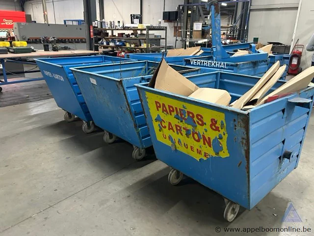 3 metalen rolcontainers op wielen, merk bauer sudlohn, type bsk-r 90, bouwjaar 2016-2017 - afbeelding 1 van  5