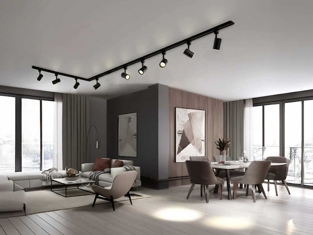 3 meter railsysteem met 9 st railspot gu10 fitting (3x) - afbeelding 3 van  6