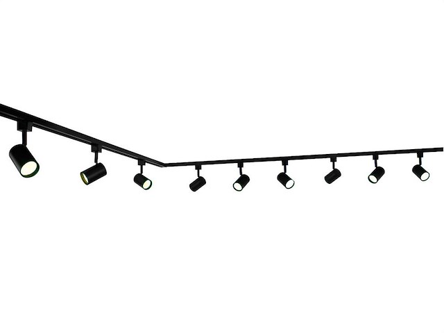 3 meter railsysteem met 9 st railspot gu10 fitting (4x) - afbeelding 2 van  7