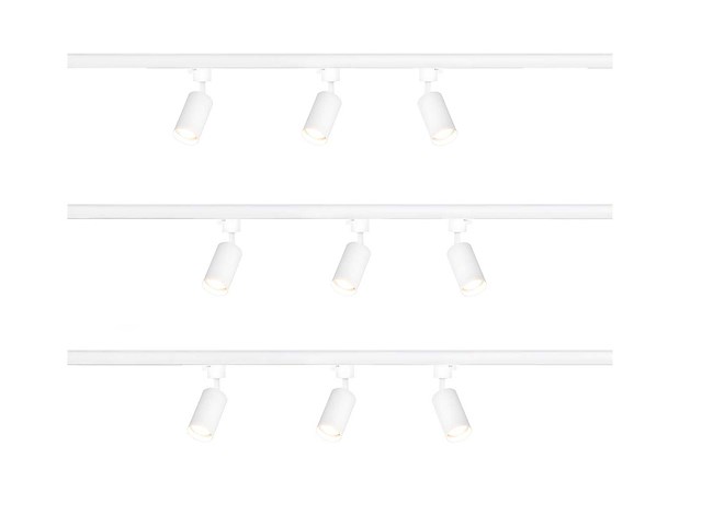 3 meter railsysteem met 9 st railspot gu10 fitting wit (3x) - afbeelding 2 van  4