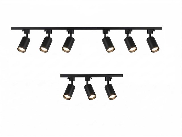 3 meter railsysteem met 9 st railspot gu10 fitting(1x) - afbeelding 1 van  7