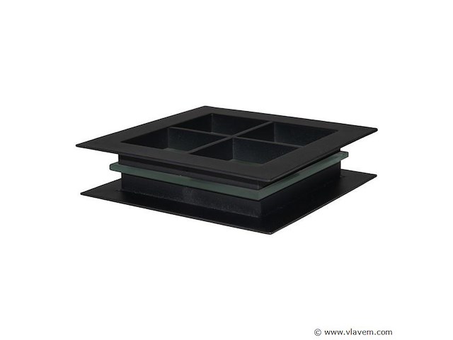 3 patrijspoorten, zwart poederlak - afbeelding 2 van  5