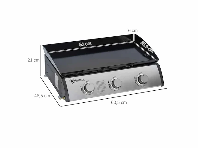 3-pitter gasbarbecue - kookplaat - afbeelding 3 van  4